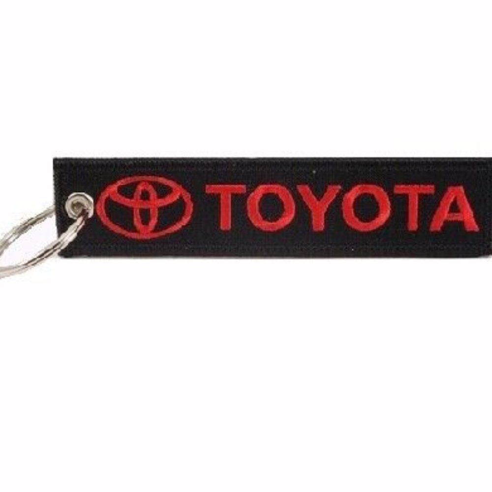 Toyota Black-Red Key Chain Fob Embroidered - NEW FAST SHIP